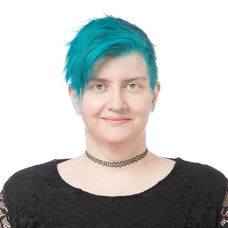 A photograph of Cathy O'Neil.